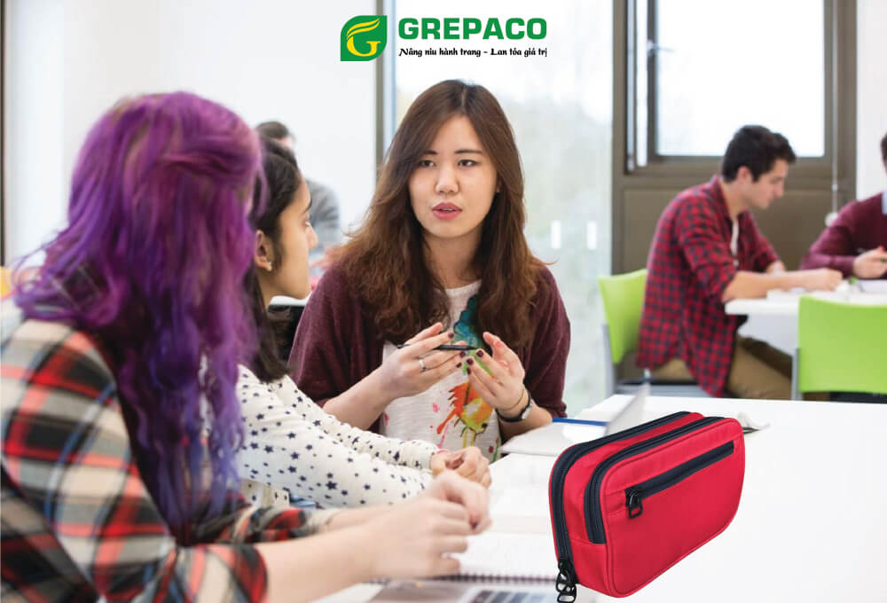 Túi Hộp Đựng Bút Viết Grepaco Bằng Vải Bố Canvas Tote Đẹp Nhiều Ngăn Size Lớn Đa Năng Dành Cho Học Sinh, Sinh Viên, Dân Văn Phòng Đựng Dụng Cụ Đồ Dùng Học Tập, Mỹ Phẩm, Phụ Kiện Đồ Cá Nhân – Hàng Chính Hãng
