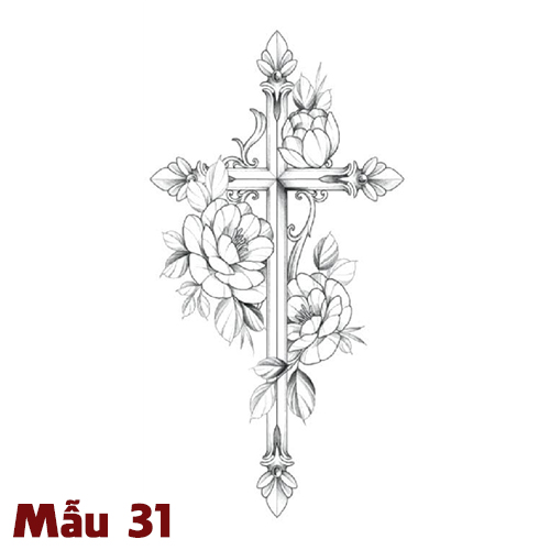 Hình Xăm To Miếng Dán Tạm Thời Tattoo Chống Nước Lâu Trôi Quyến Rũ