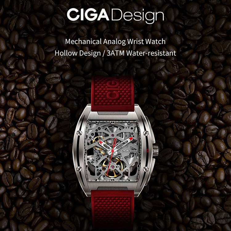 Xiaomi CIGA Design Men Automatic Mechanical Analog Watch Hollow Stainless Steel Business Casual Wrist Watch Gift