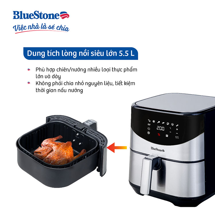 Nồi Chiên Không Dầu BlueStone AFB-5880 (5,5 Lít) - Hàng Chính Hãng