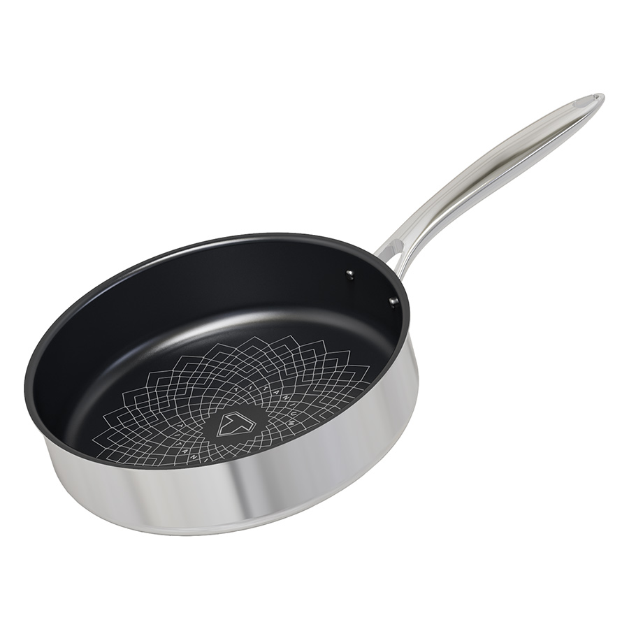 Chao Inox 3 Lơp Ultra Titanium Sunhouse Stim - Dùng Cho Mọi Loại Bếp - Hàng Chính Hãng - 18Cm