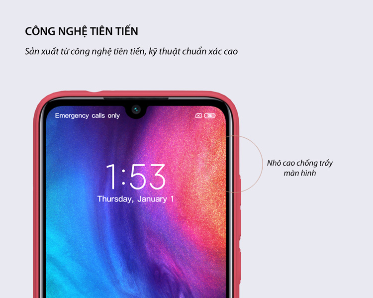 Ốp lưng Xiaomi Redmi Note 7 Nillkin Super Frosted Shield