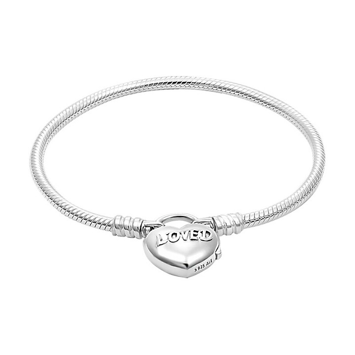 PPANDORA Pandora loves your heart-shaped cufflinks 925 silver bracelet 597806-17