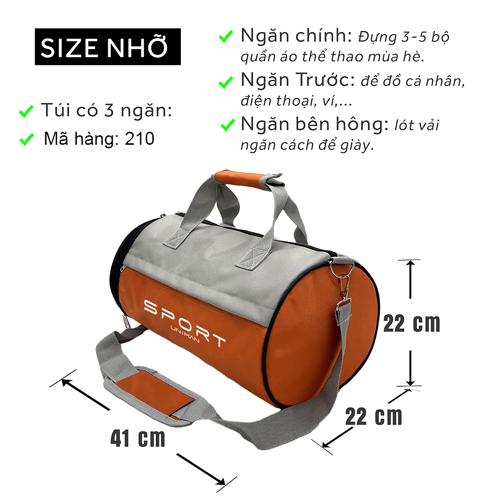 [SIZE NHỠ] Túi trống du lịch thể thao cỡ nhỡ đựng đồ đi chơi, đi làm, đi dã ngoại