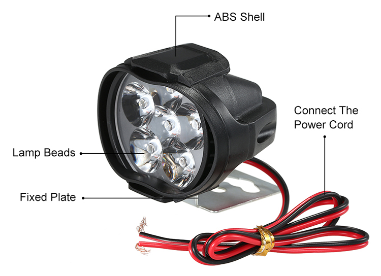 2pcs Universal LED Motorcycle Headlight Mirror Mount Driving Fog Spot Head Light Spotlight Assist Lamp