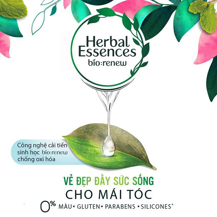 Bộ Dầu Gội (400ml) - Dầu Xả (400ml) Herbal Essence Dâu Tây Và Bạc Hà