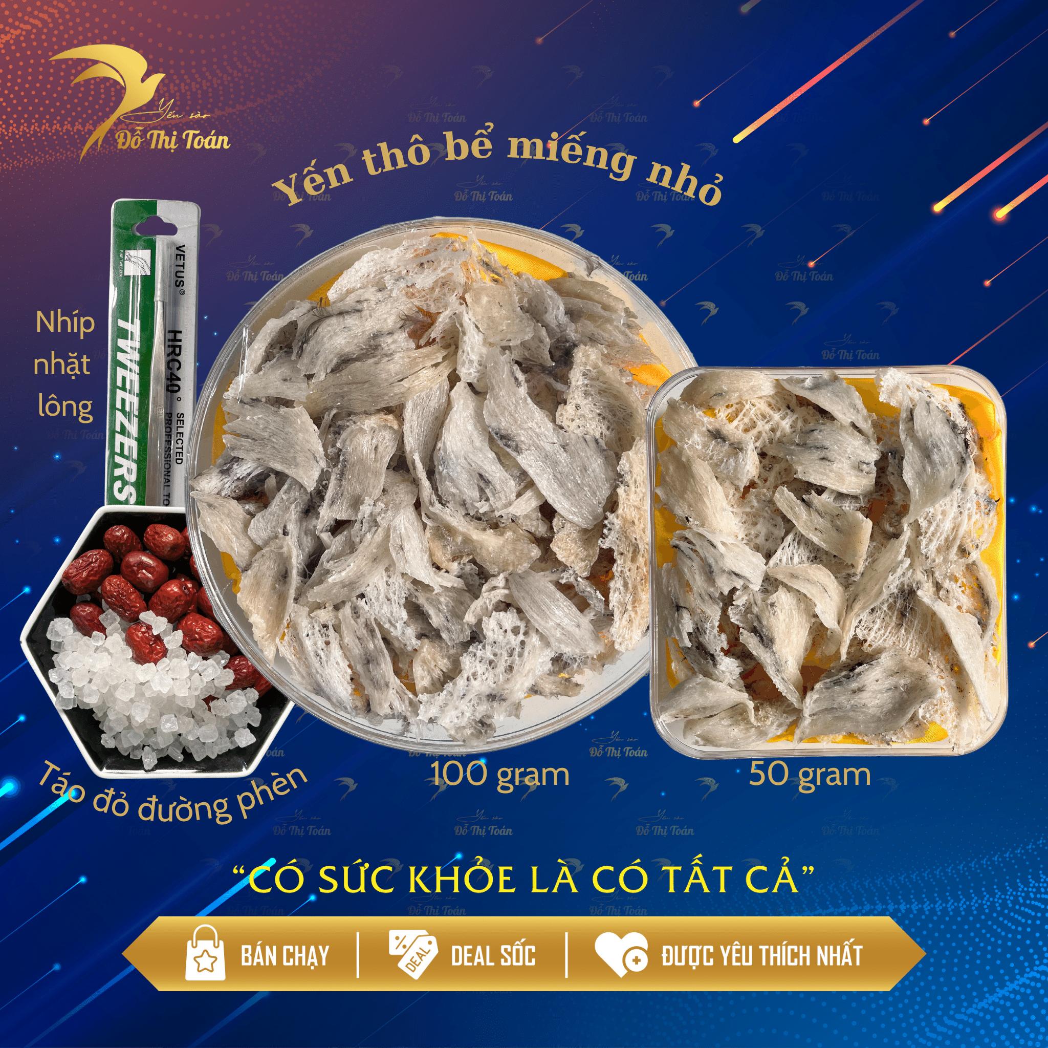 YẾN THÔ BỂ NHỎ HỘP 100GR - YẾN SÀO ĐỖ THỊ TOÁN - YẾN THÔ MẢNH NHỎ NHIỀU SỢI VÀ SƠ MƯỚP - TĂNG CƯỜNG SỨC ĐỀ KHÁNG - GIÁ TIẾT KIỆM