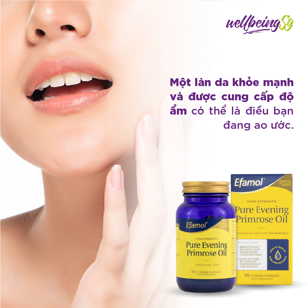 Viên Uống Bổ Sung Dầu Hoa Anh Thảo Nguyên Chất Efamol Pure Evening Primrose Oil, Giúp Cân Bằng Nội Tiết Tố, Bảo Vệ Và Làm Sáng Da (30 Viên Gel - 1000mg)
