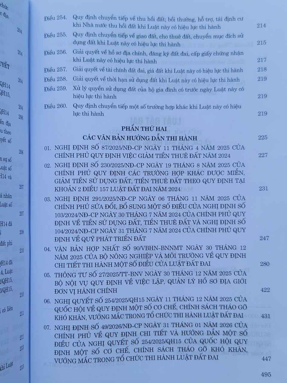 Sách Luật Đất Đai sửa đổi, bổ sung năm 2025 và Các Văn Bản Hướng Dẫn Thi Hành - V2661TP
