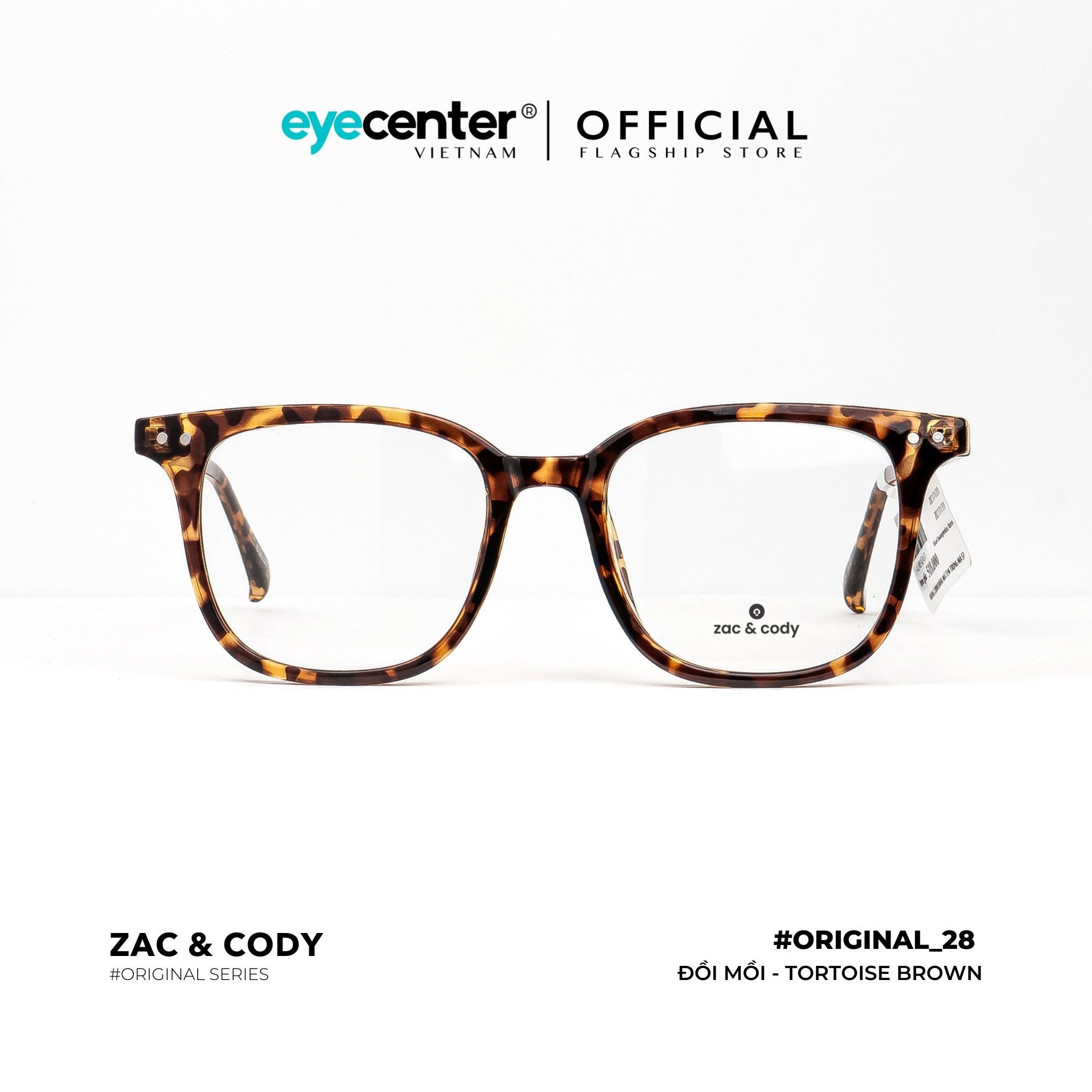 Gọng kính cận nam nữ chính hãng B28-S ZAC CODY dáng vuông lõi thép chống gãy BS28 by Eye Center Vietnam