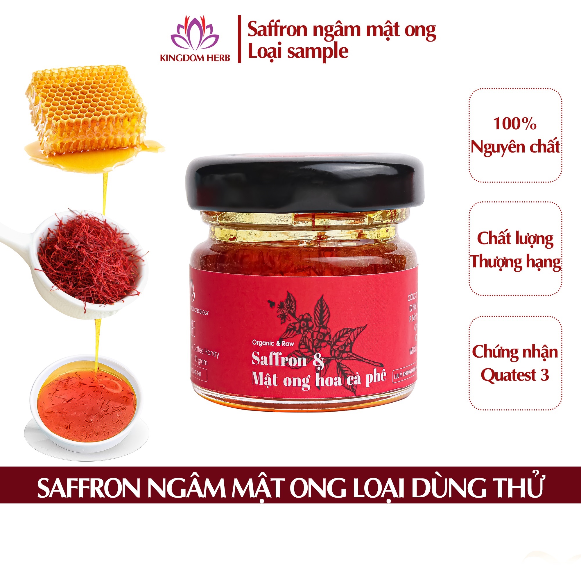 Saffron ngâm mật ong Kingdom thượng hạng nguyên chất 100% - hộp 40g 1