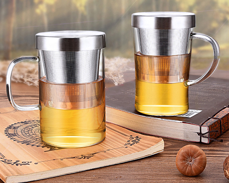 Ly Lọc Trà Thuỷ Tinh Chịu Nhiệt Green Beads lvzhu A1041-a 480ml