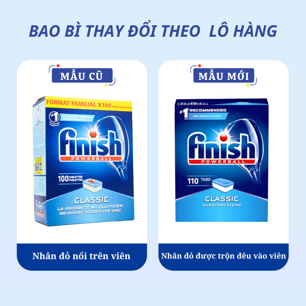 Viên rửa bát Finish Classic mẫu mới