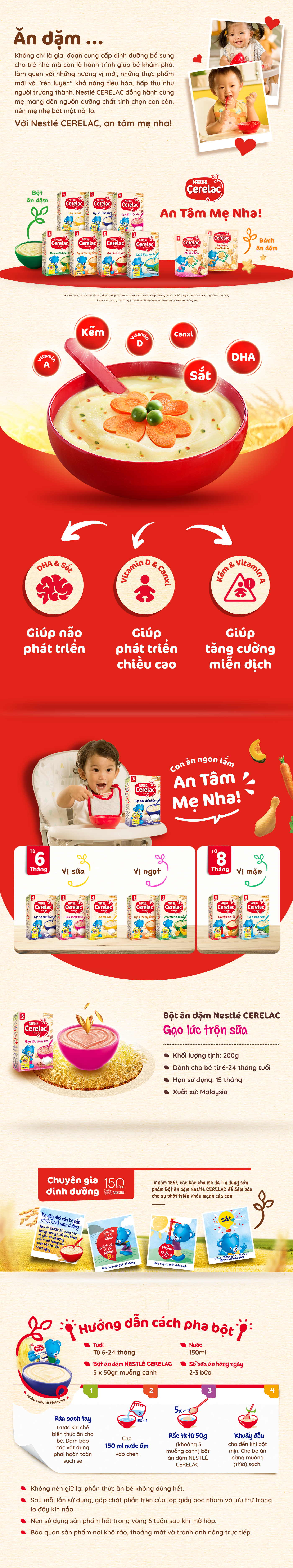Bột Ăn Dặm Nestle Cerelac - Gạo Lức Trộn Sữa (200g)