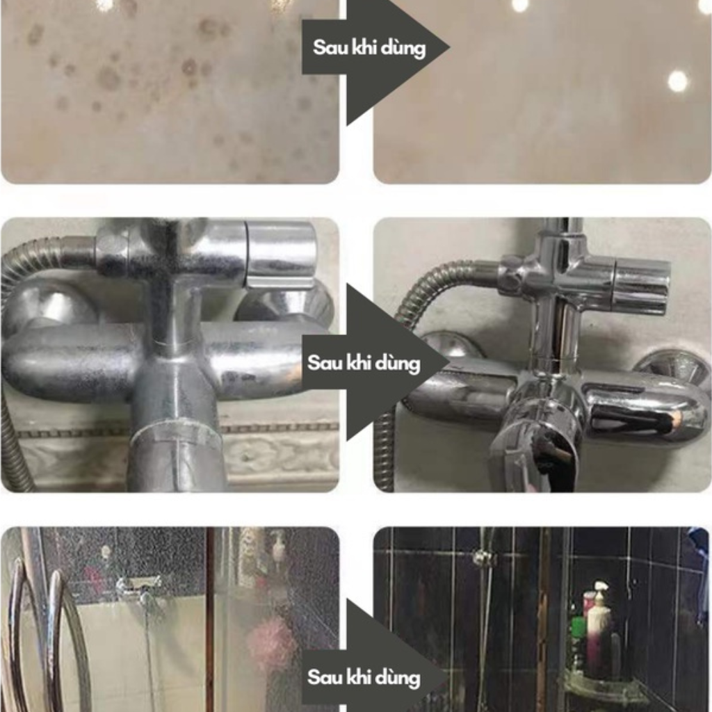 Chai xịt tẩy cặn canxi, tẩy kính, vòi sen, bồn sứ, chậu tắm, gạch men, gương soi - Hàng chính hãng