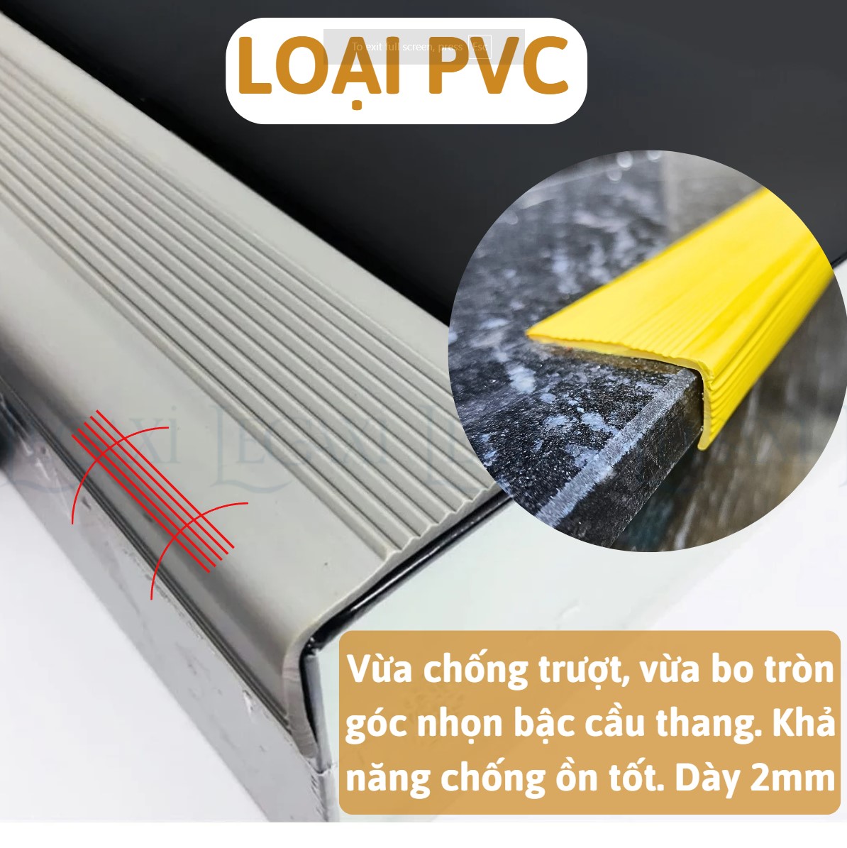 Miếng dán cầu thang bậc thềm chống trượt hình chữ L bám dính chống thấm nước ma sát lớn Legaxi