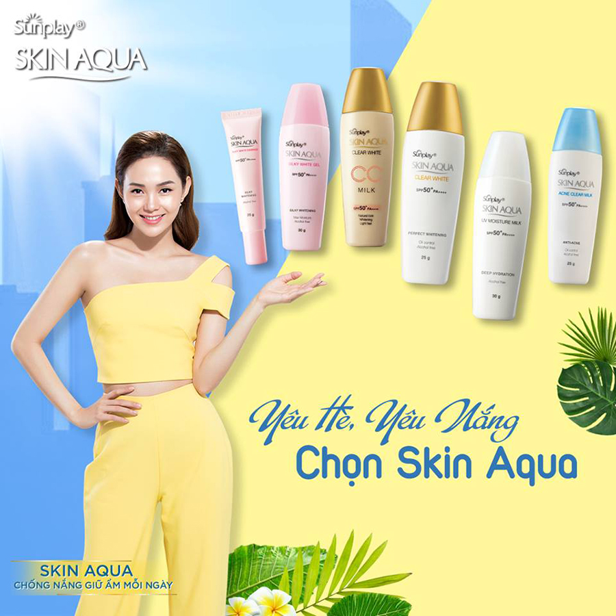 Sữa Chống Nắng Dưỡng Da Trắng Mịn Tối Ưu Sunplay Skin Aqua Clear White SPF50+, PA++++ (55g)