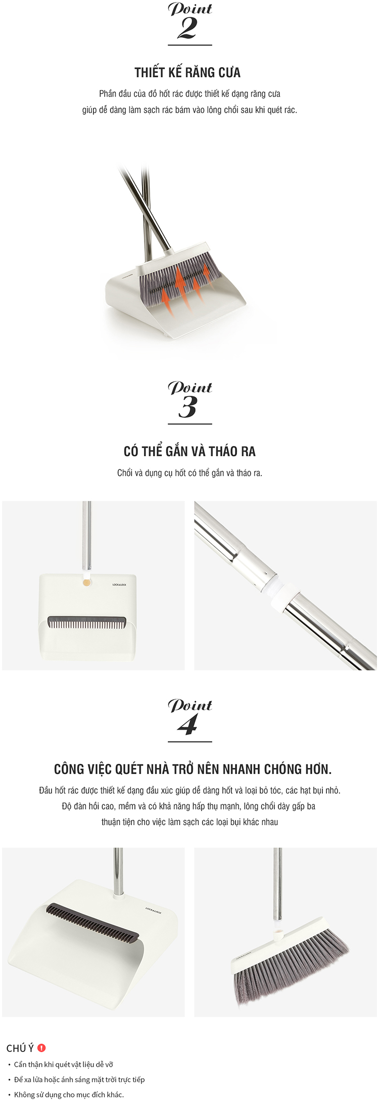 Bộ Chổi Quét Nhà Lock&Lock Gồm Cây Chổi và Dụng Cụ Hốt ETM465 