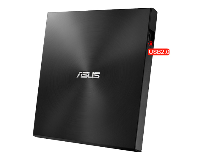 ASUS 8x USB2.0 External DVD Recorder Mobile Optical Drive Black (Compatible with Apple System/SDRW-08U7M-U)