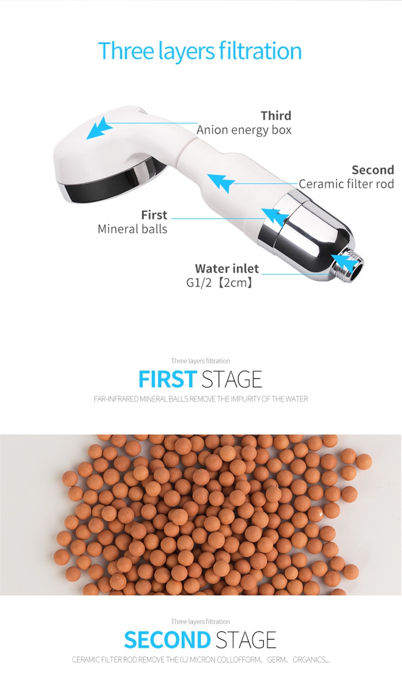 Vòi Sen Tăng Áp Lõi Gốm Lọc bẩn, Tiết Kiệm Nước YE-6612