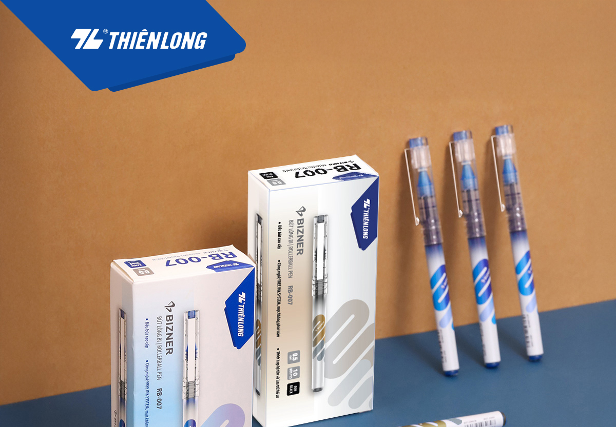 Combo 5/10/20 Bút lông bi - Rollerball Pen Thiên Long RB-007 - Công nghệ Free Ink System