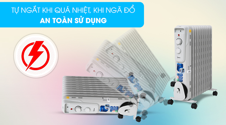 Máy Sưởi Điện Midea MH-O23-11A - Hàng Chính Hãng