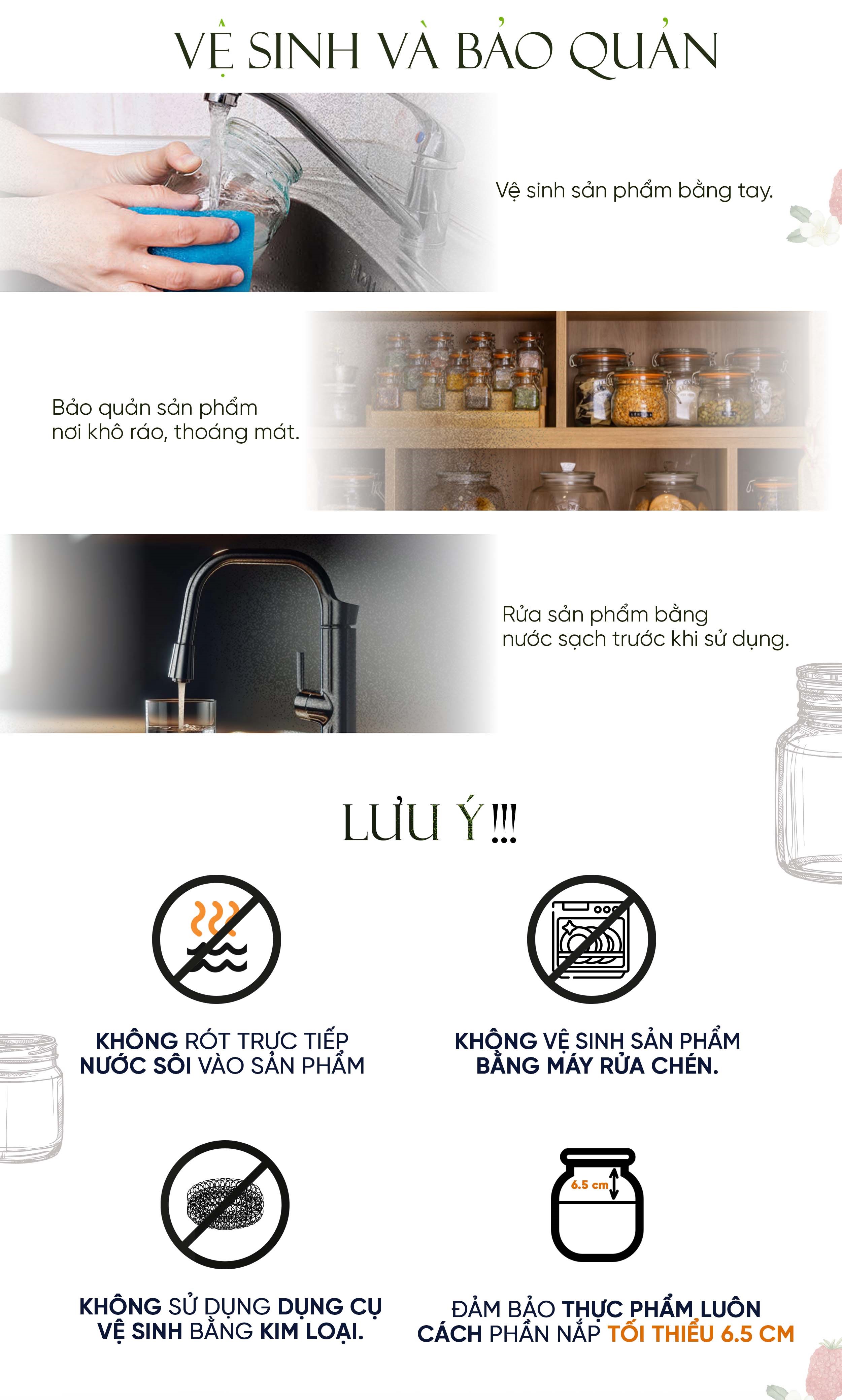 Bộ hũ muối thực phẩm Kilner (6 món)