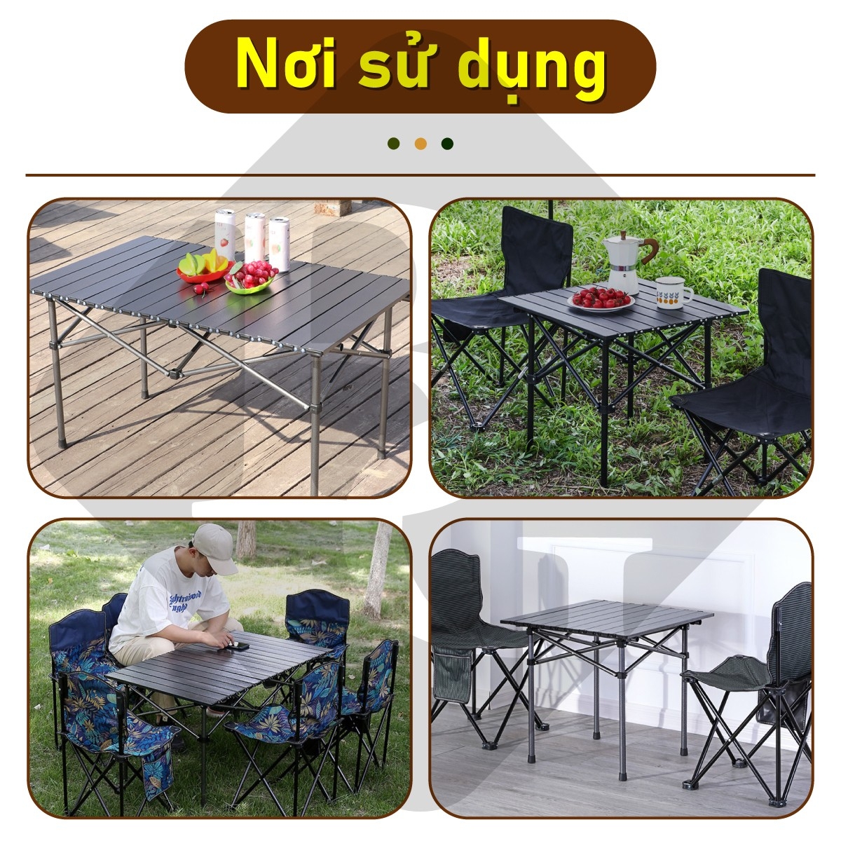 Bàn cắm trại gấp màu đen model TSD,có nhiều Size:53,95,120cm,đa năng,dễ mang theo, dã ngoại,có thể gập lại