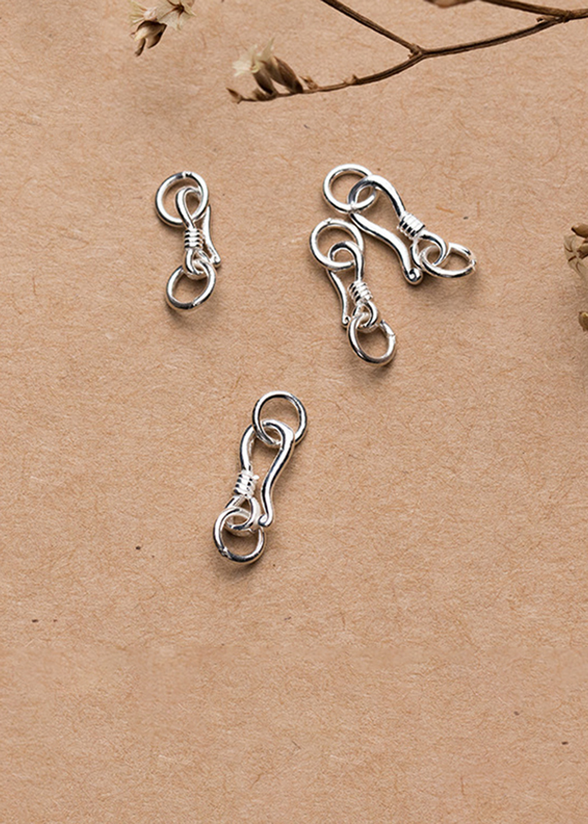 Combo 4 cái charm bạc móc khóa kết vòng tay, dây chuỗi - Ngọc Quý Gemstones