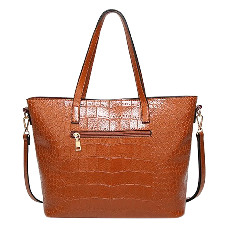 Lady's europe fashion tote bag textured leather