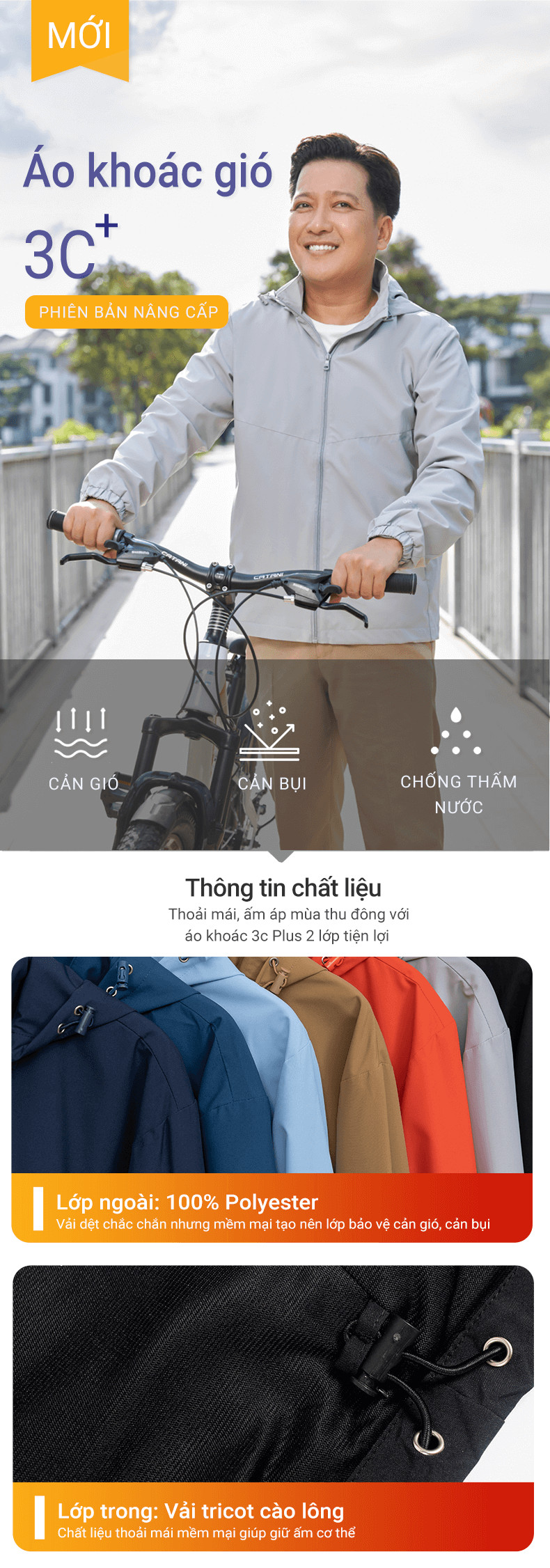 Mua Áo Khoác Gió Nam YODY 3C Plus cao cấp 2 lớp Cản gió, Cản bụi, Chống ngấm nước AKM5037 - Xanh trời - M tại YODY Official Store Mua Áo Khoác Gió Nam Yody 3C Plus Cao Cấp 2 Lớp Cản Gió, Cản Bụi, Chống Ngấm Nước Akm5037 - Xanh Trời - M Tại Yody Official Store