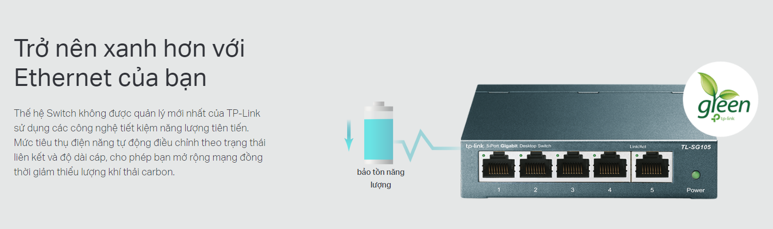 TP-Link TL-SG105 - Switch Để Bàn 5 Cổng Gigabit - Hàng Chính Hãng