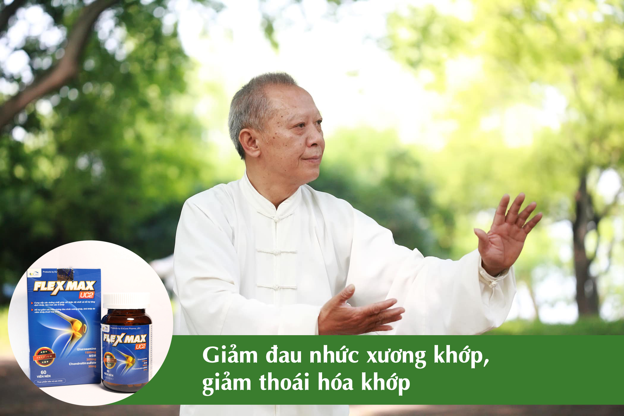 Hộp 60 Viên uống Glucosamine 1500mg giảm đau nhức xương khớp Flexmax