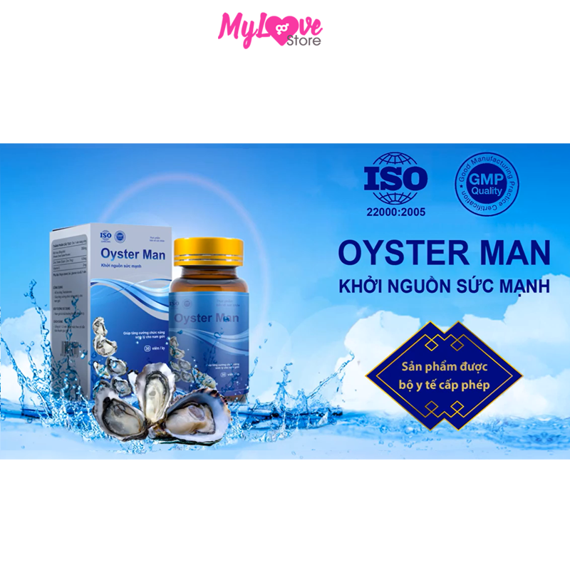 Tinh Chất Hàu Biển Oyster Man Tăng Cường Sinh Lý Nam, Cải Thiện Xuất Tinh Sớm, Yếu Sinh Lý, Hộp 30 Viên 2