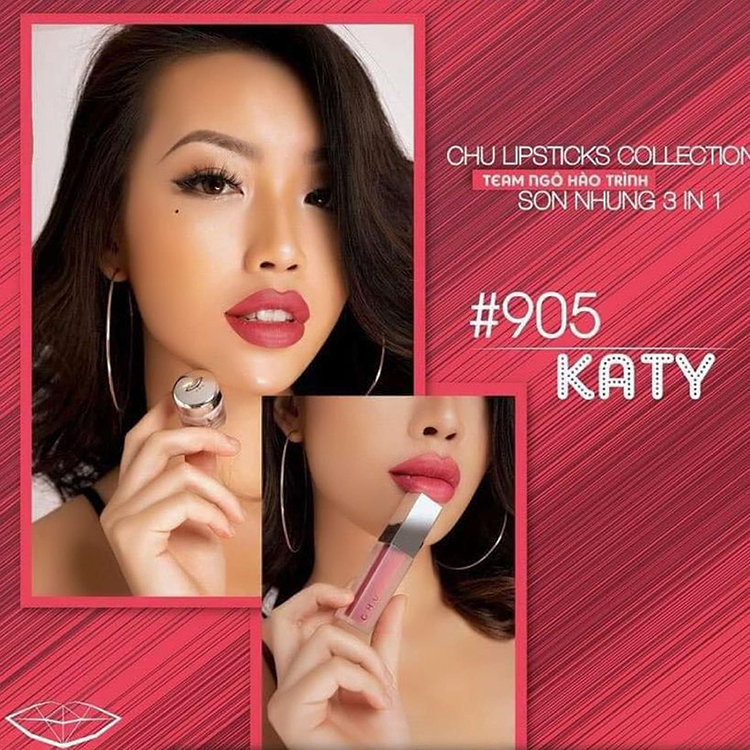 Son Nhung Chu Lipstick - Son Kem Lì Mượt Mịn & Bám Màu Lâu Trôi - Tặng Kèm Túi Và Son Dưỡng