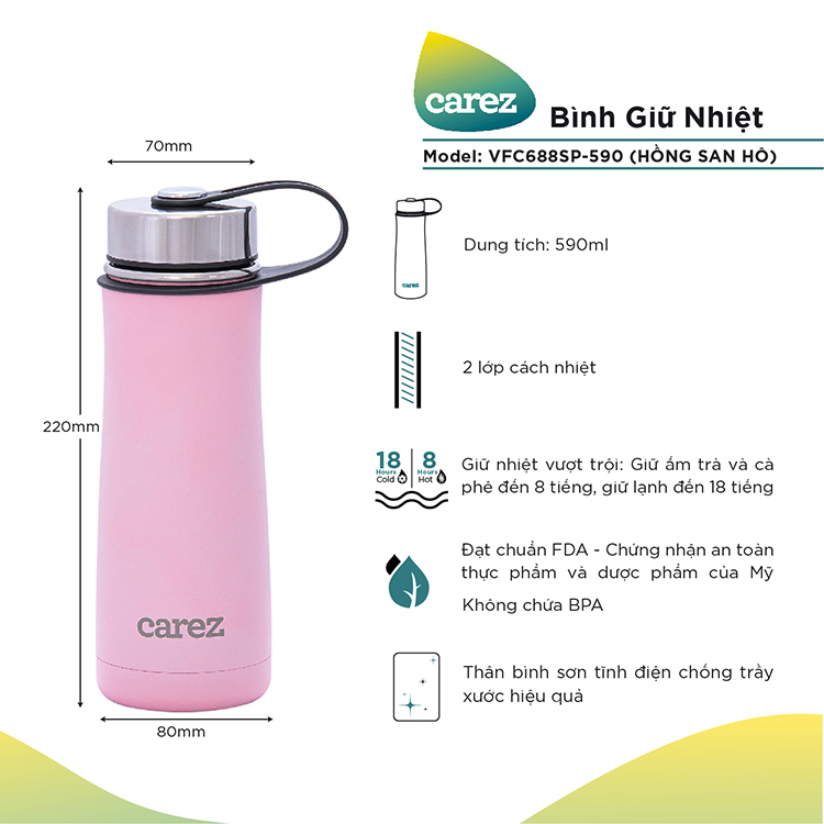 Bình Giữ Nhiệt CAREZ Travel Series (590ml)