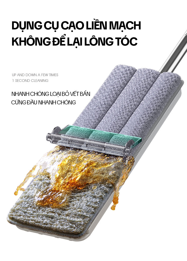 Bộ Cây Lau Nhà KITIMOP C6 PLUS-PRO, Thùng Lau Nhà Tự Vắt Thông Minh, Chổi Lau Nhà Xoay 360 Độ, Lau Sàn Làm Sạch