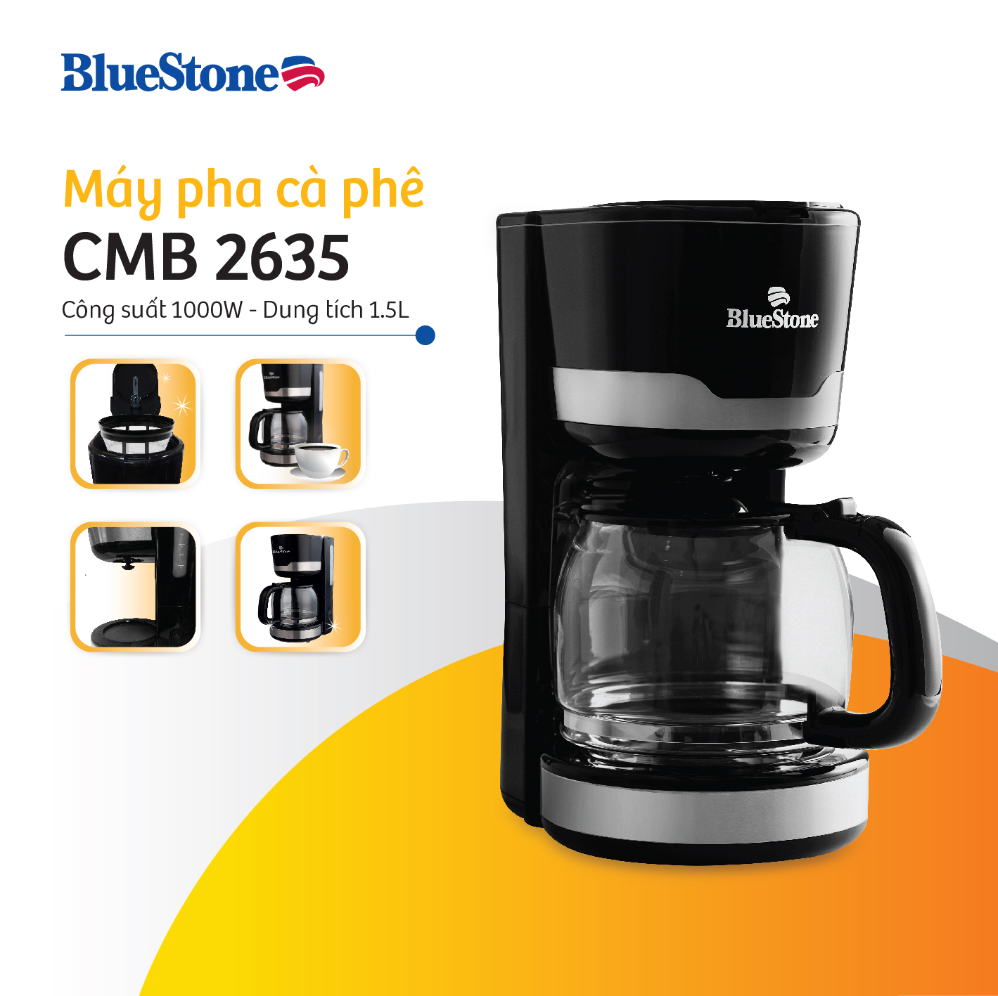 Máy Pha Cà Phê Bluestone CMB-2635 (1.5L)
