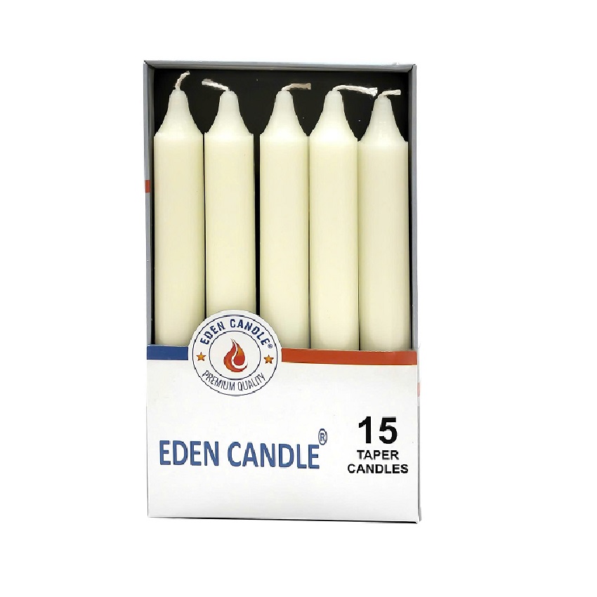 Hộp 15 cây nến thơm thẳng Eden Candle FTRAMART EDC2317 cao 15cm (Vàng nhạt/ kem/ Ivory)