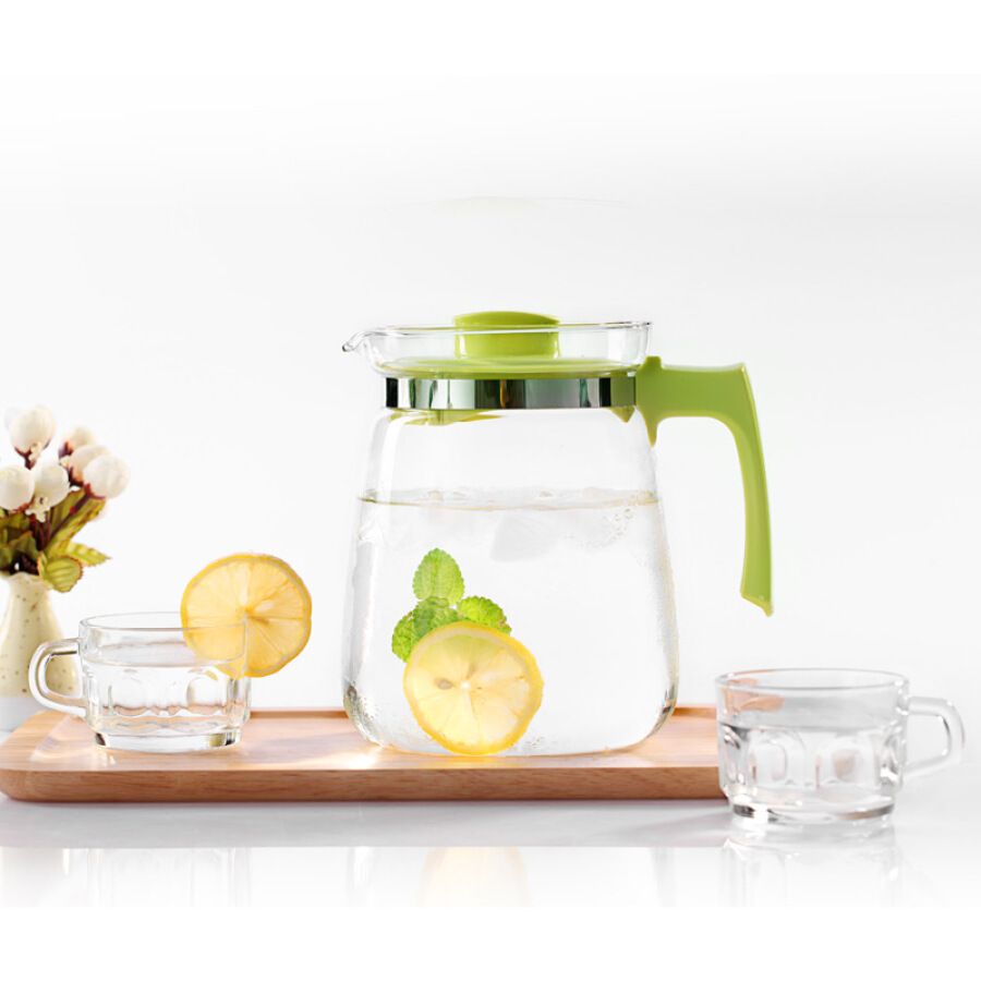 Lilac 2L glass large capacity cold water jug juice pot (a pot of six cups) crystal set WJ8114 Lilac 2L glass large capacity cold water jug juice pot (a pot of six cups) crystal set WJ8114