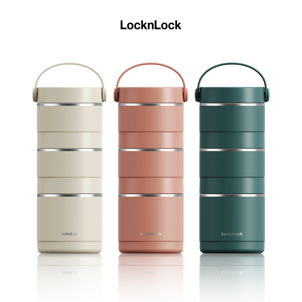 Bộ hộp cơm giữ nhiệt LocknLock Tower Vacuum Lunch Box - LHC8058 - Hàng chính hãng