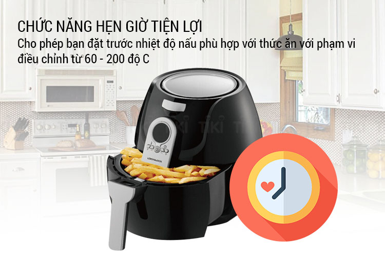 Nồi Chiên Không Dầu LOCK & LOCK ECF-301R - (3.2L) - Đen