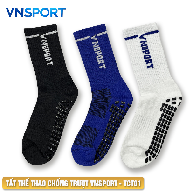 Tất Chống Trượt Thể Thao VNSPORT - TCT01, Vớ Thể Thao Có Silicone Chống Trượt Giày Khi Chạy Nhảy Vận Động Ở Cường Độ Cao