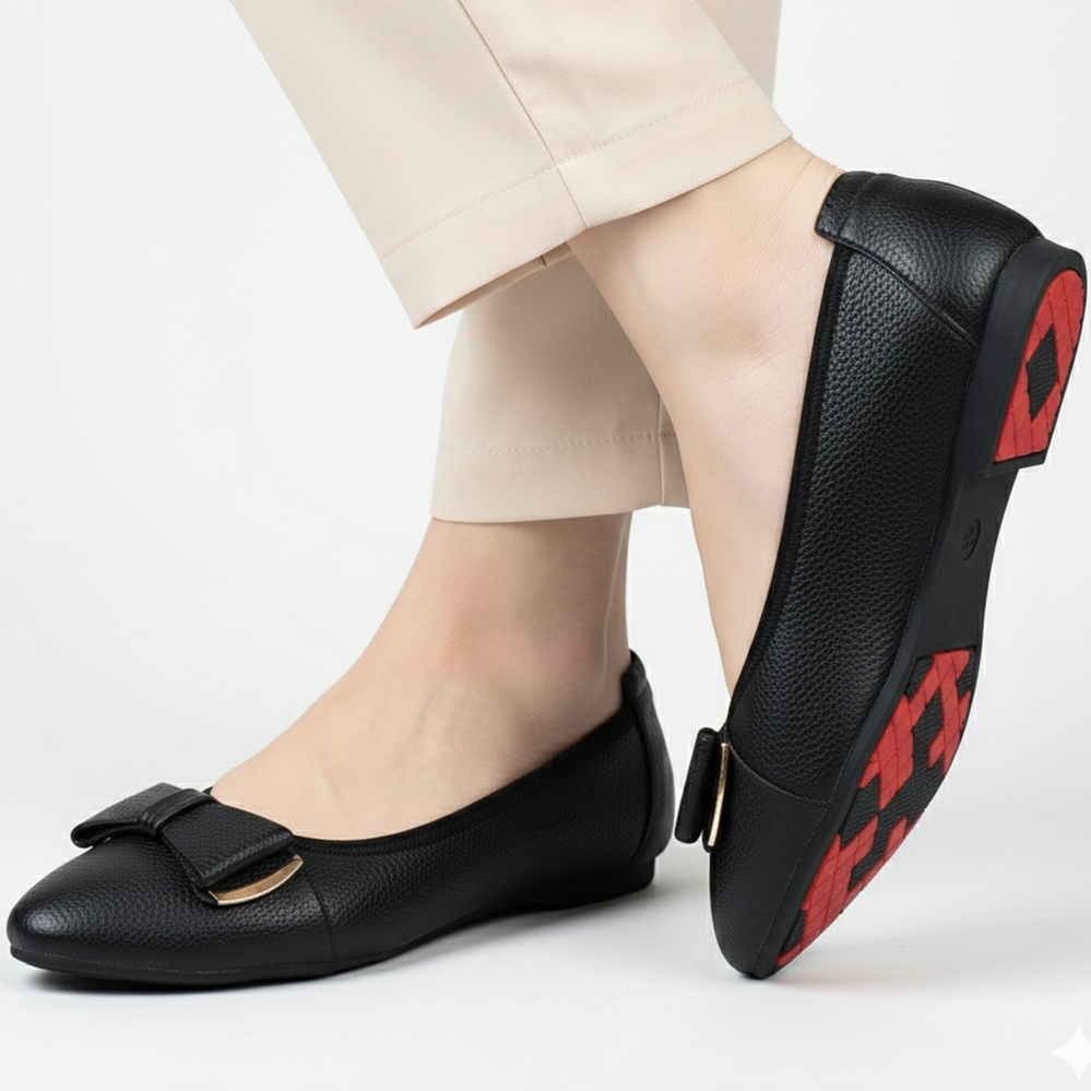 Giày Nữ Búp Bê Đế Bệt HÀ NAM Da Bò Thật Thời Trang Cao Cấp 2cm GBBN2038