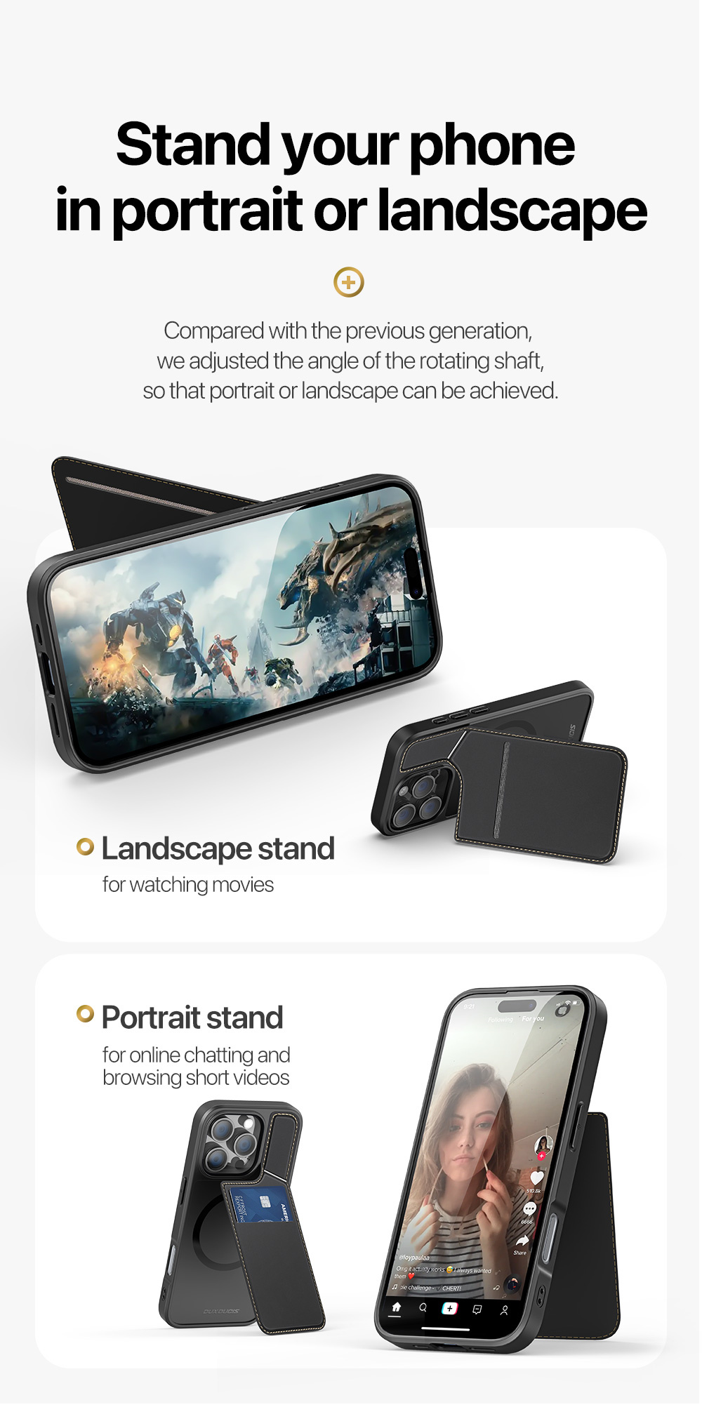 Ốp Lưng Da Dux Ducis Dành Cho iPhone 16 Pro Max/16 Pro/ 16 Plus/ 16, Sạc Từ Tính Magfit, Kiêm Giá Đỡ, Rafi II_ Hàng chính hãng