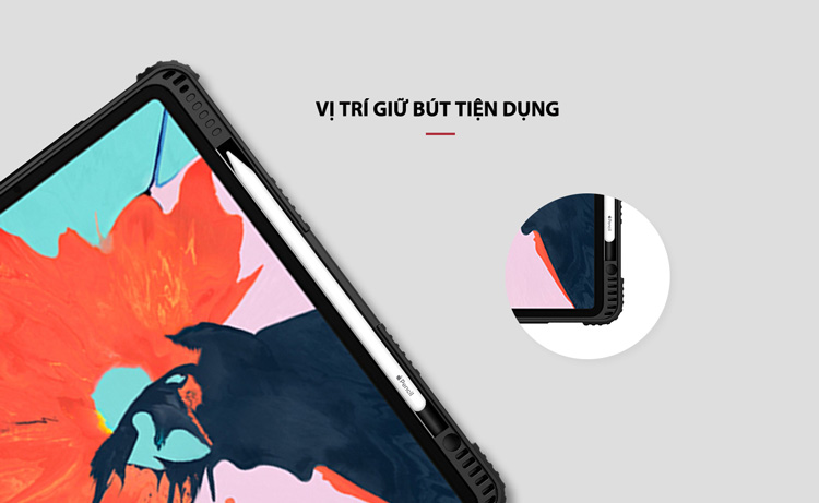Bao da iPad iPad Pro 12.9'' 2018 (thế hệ 3) Nillkin with Pencil Holder