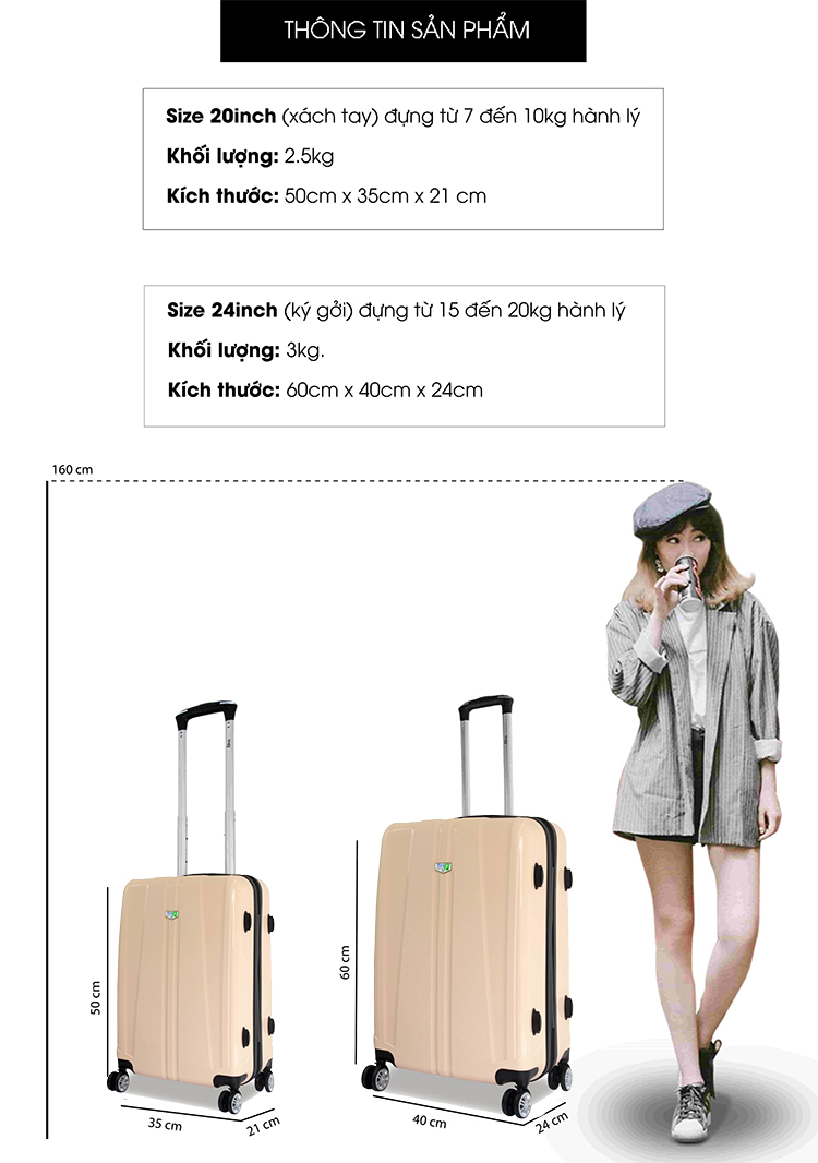Vali Nhựa Dẻo TRIP PP103 - Vàng Vali Nhựa Dẻo TRIP PP103 - Vàng