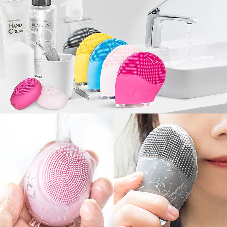 Combo Máy Rửa Mặt Và Mát Xa Da Mặt Halio, Giấy thấm dầu than tre Lixibox