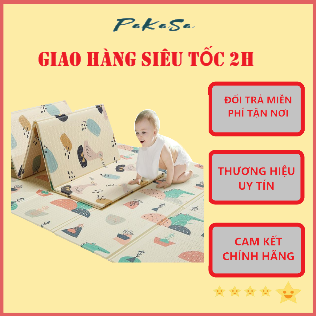 thảm trải sàn cho bé xốp xpe 2 mặt phủ silicone hàn quốc mẫu đẹp chống thấm, chống va đập trơn trượt kích thước 1m8 2m loại dày - chính hãng 1