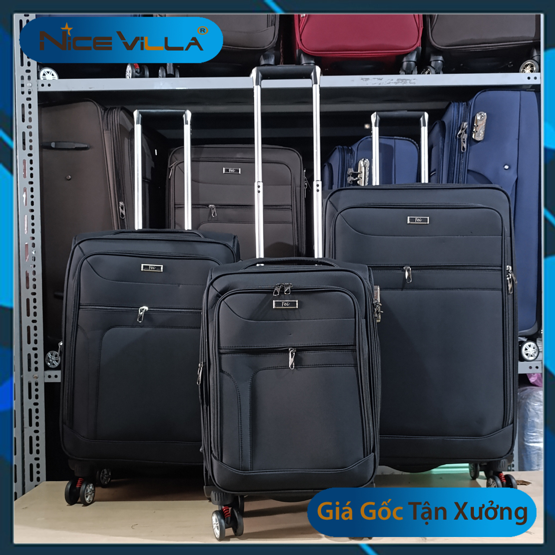 Vali Vải Cao Cấp Khóa Kéo Mở Rộng Size 20/24/28 Inch